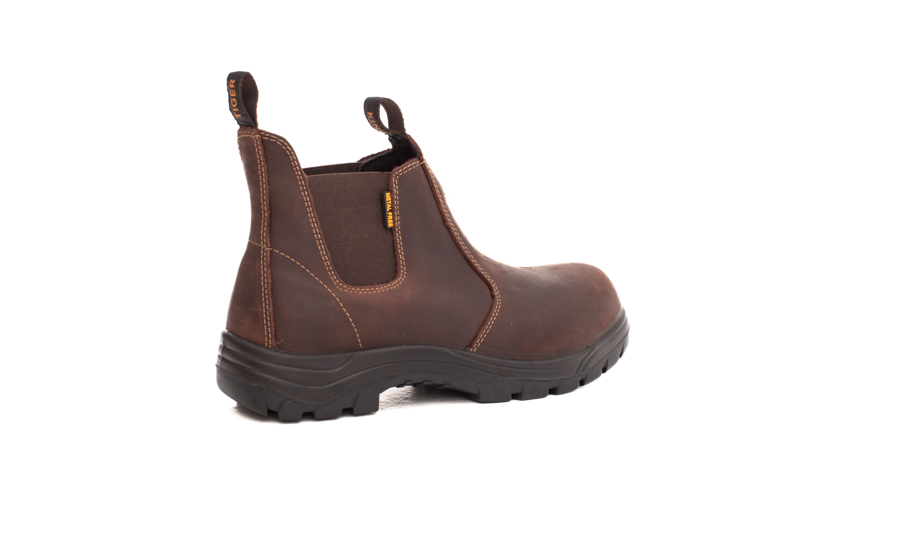 CSA Grade 1 women's Chelsea boot Canada waterproof brown heel view