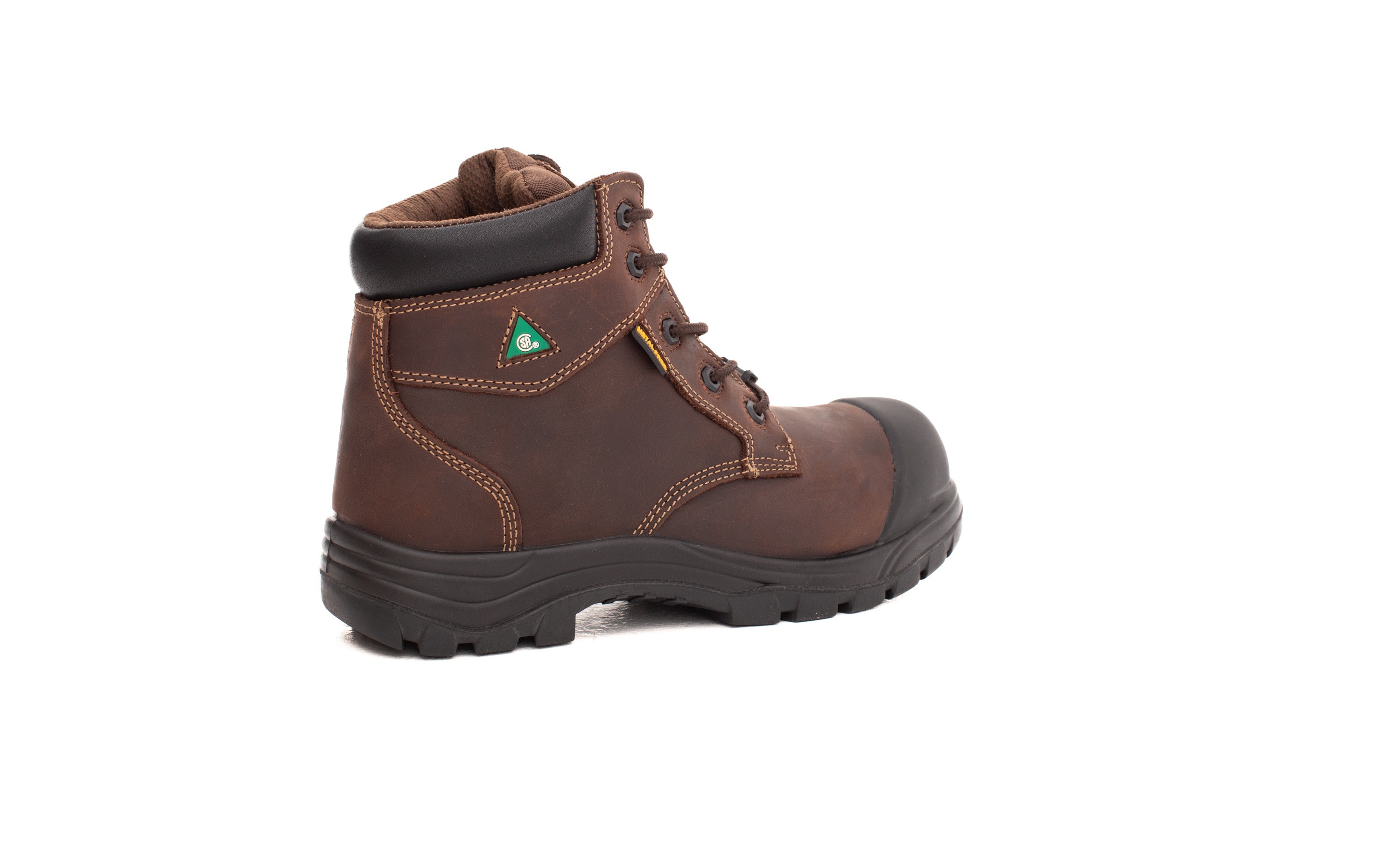 CSA Grade 1 men's Chelsea boot Canada construction brown heel view